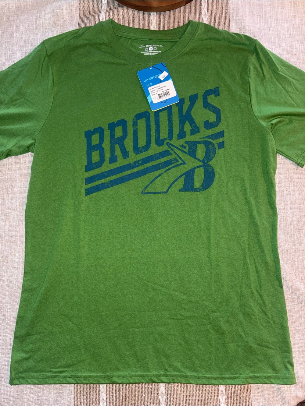 Brooks Green Short-Sleeve Tee with Navy Logo